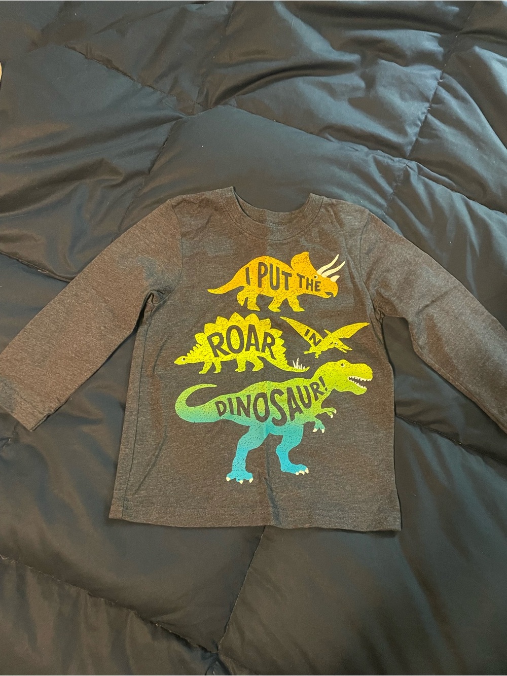 Kids Long-Sleeve Dinosaur Graphic Tee